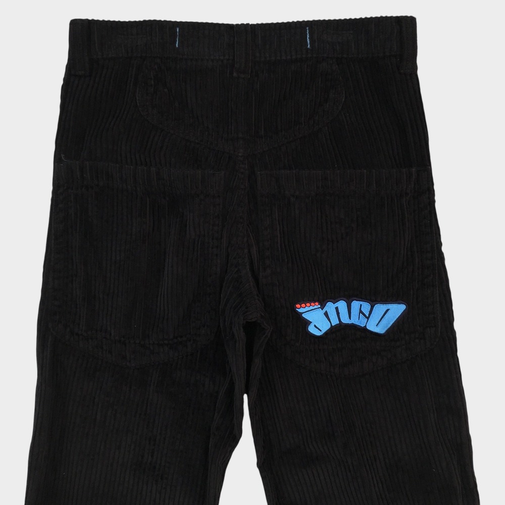 JNCO Jeans Low Down Classics 4 Wale Corduroy Pants Black Wide Leg Mens 32x32